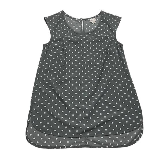 Merona Gray White Star Sleeveless Sheer Blouse Shell Women’s Size L - Picture 1 of 5